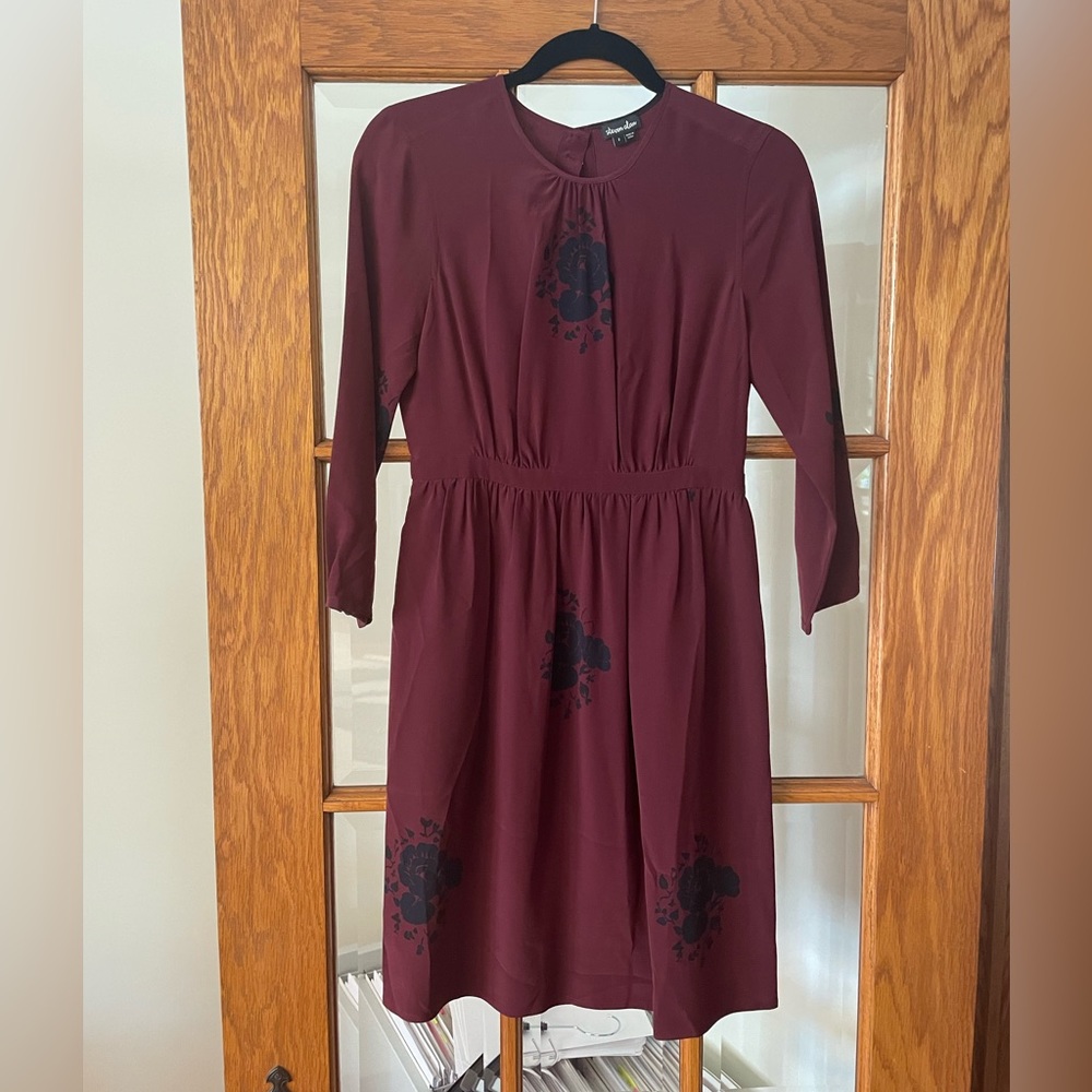 NWOT Steven Alan 100% Silk Shift Burgundy Dress size 2 US